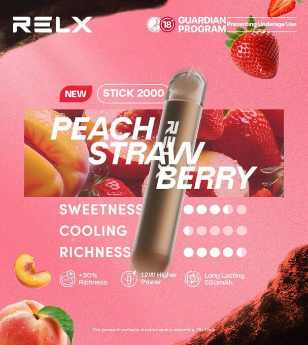 RELX-STICK-2K-PEACH-STRAWBERRY-SG-Vape-Hub